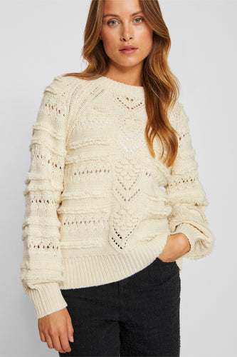 Pull met ronde hals - ecru - VILA®