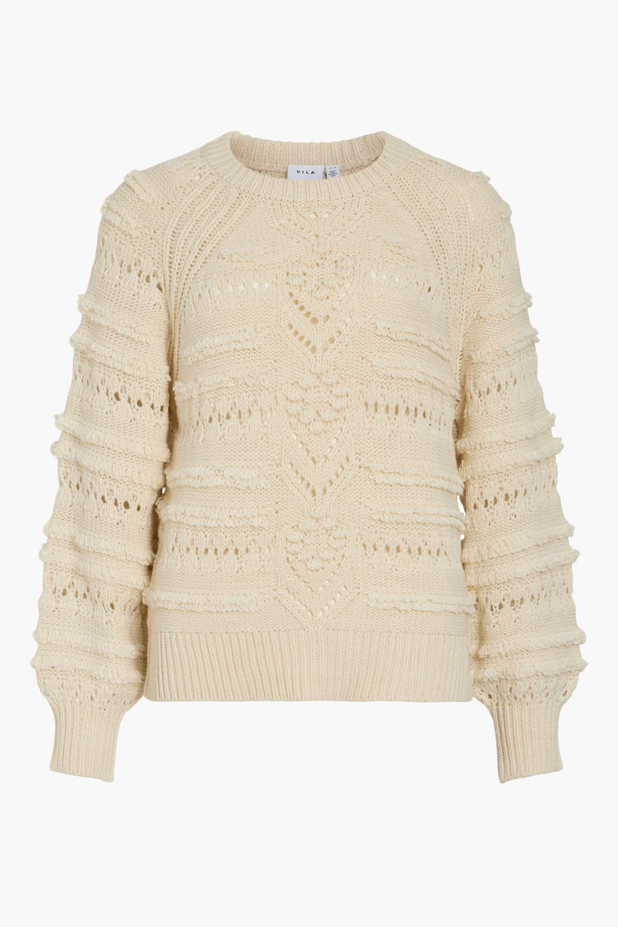 Pull met ronde hals - ecru - VILA®