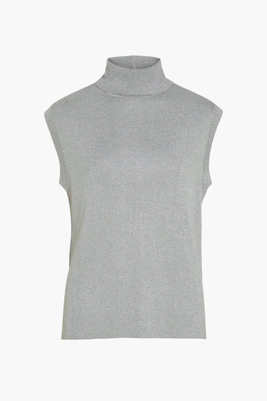 VIXANDRA HIGHNECK S/L GLITTER KNIT VEST