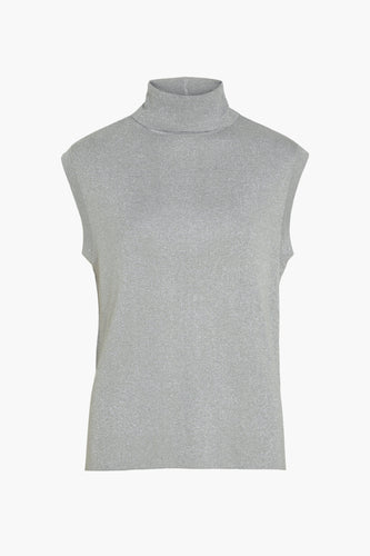 VIXANDRA HIGHNECK S/L GLITTER KNIT VEST