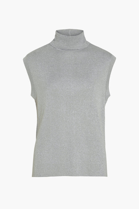 VIXANDRA HIGHNECK S/L GLITTER KNIT VEST