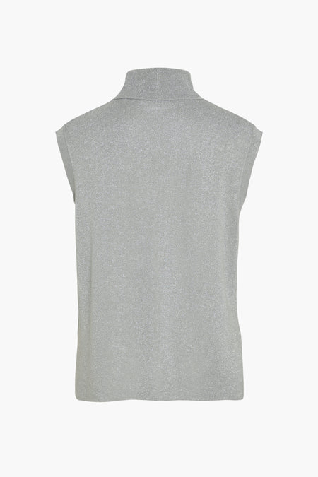 VIXANDRA HIGHNECK S/L GLITTER KNIT VEST