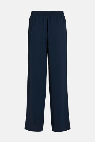 Pantalon bleu de VILA, avec taille élastique et une texture subtile.