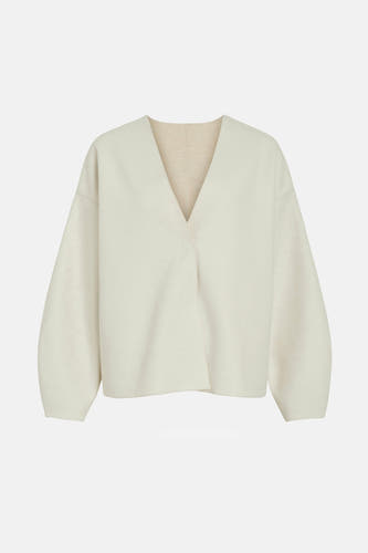 Blouson écru VILA® avec longues manches et devant ouvert.