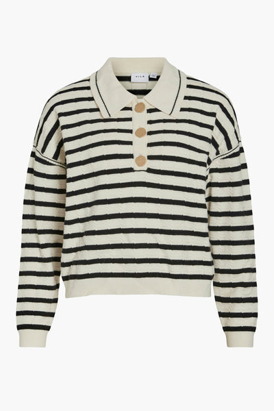 Pull col V Écru - VILA®