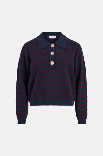Pull col V - Navy Blazer