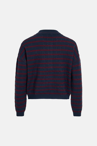 Pull col V - Navy Blazer
