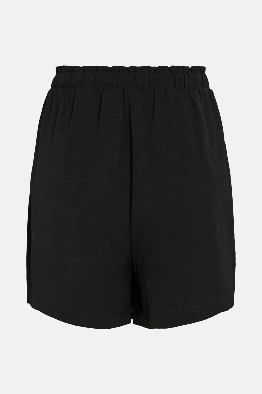 Short noir de VILA®, avec une ceinture élastique et un léger effet froissé.