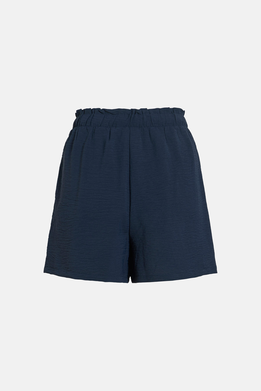Short bleu marine de VILA® en crêpe avec taille élastique plissée.