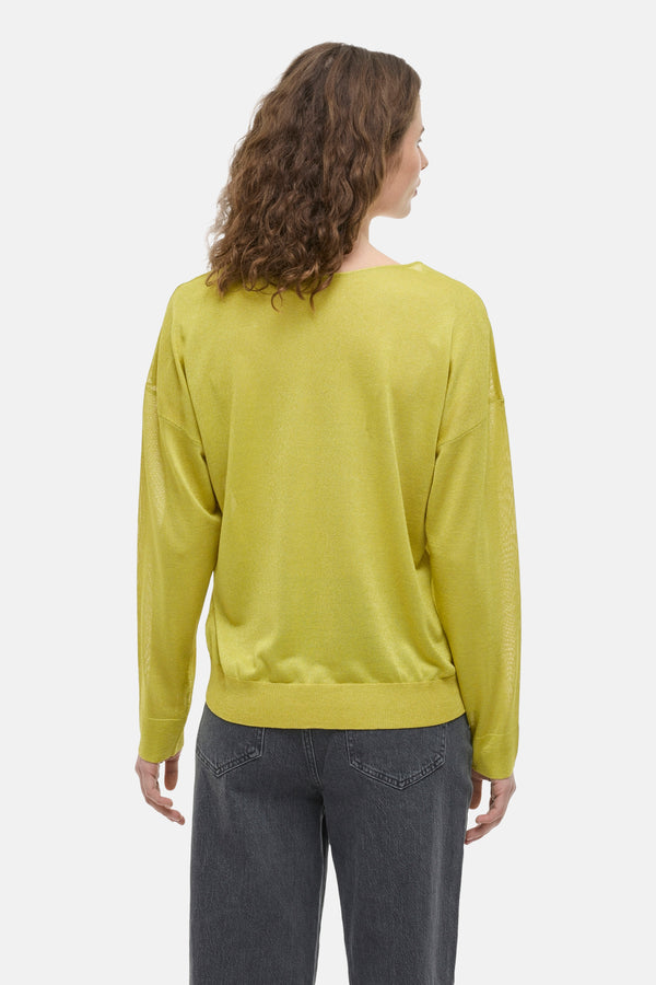 Trui met V-hals Geel - VILA®