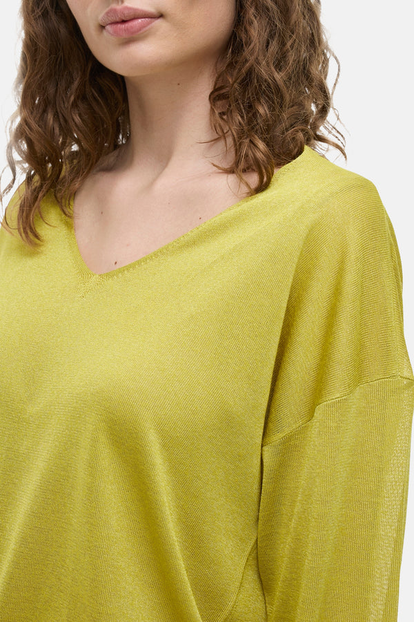 Trui met V-hals Geel - VILA®