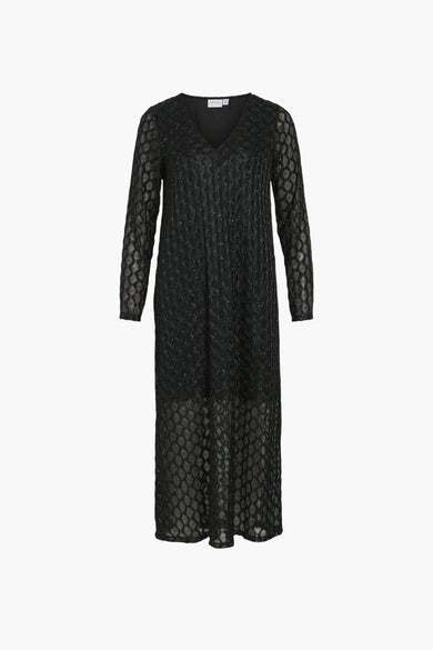 VIZALMA V-NECK L/S MIDI DRESS/R