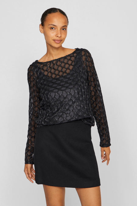 T-shirt met lange mouwen - zwart