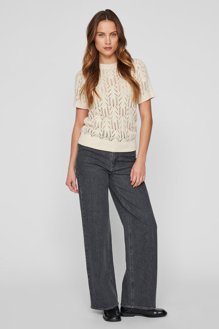 VICOTTI S/S O-NECK KNIT TOP - NOOS