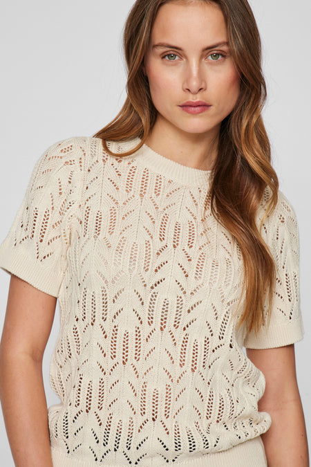 VICOTTI S/S O-NECK KNIT TOP - NOOS