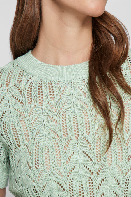 VICOTTI S/S O-NECK KNIT TOP - NOOS
