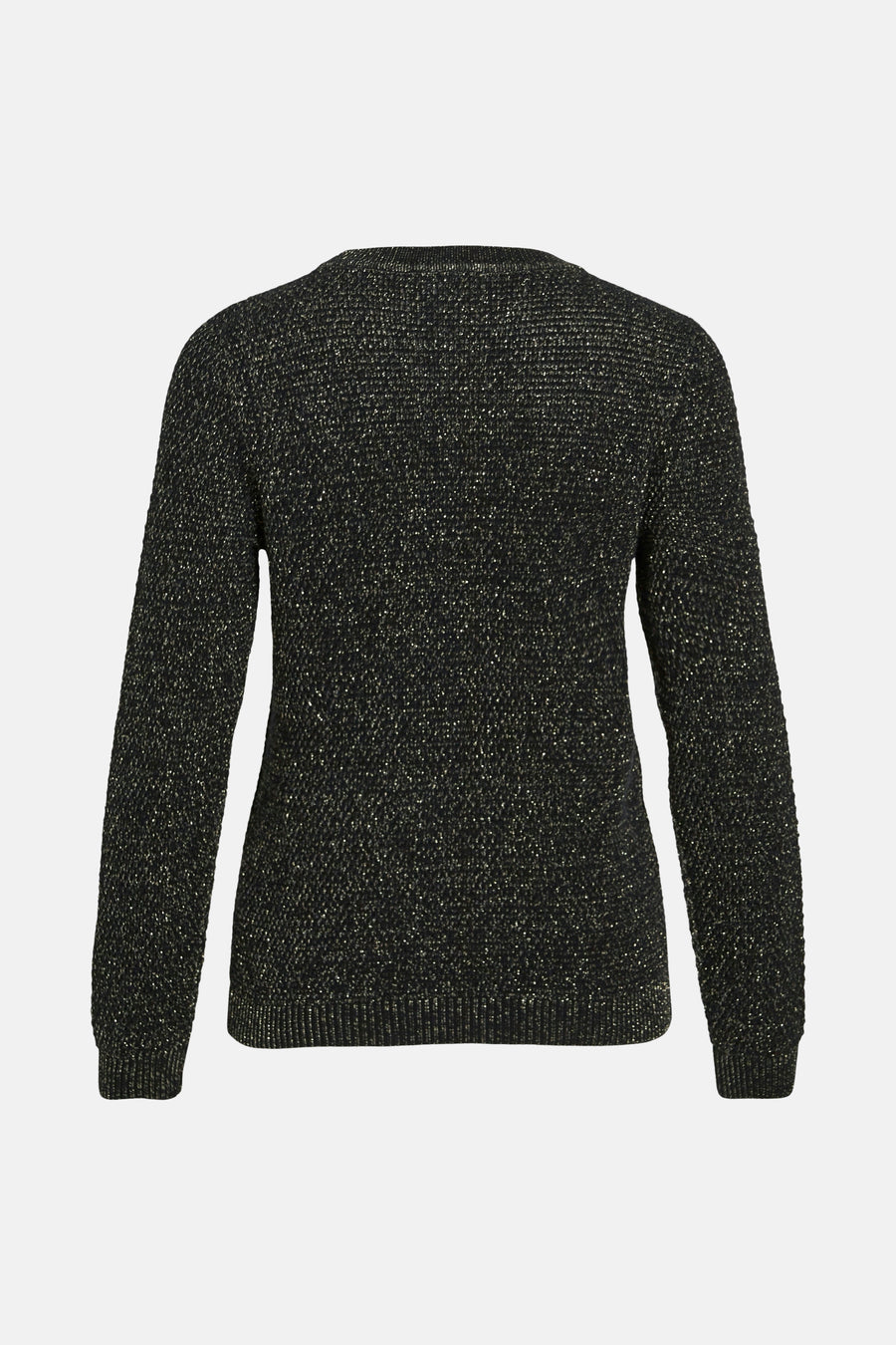 Zwarte trui met ronde hals van VILA®, met glitters en een fijne breistructuur.