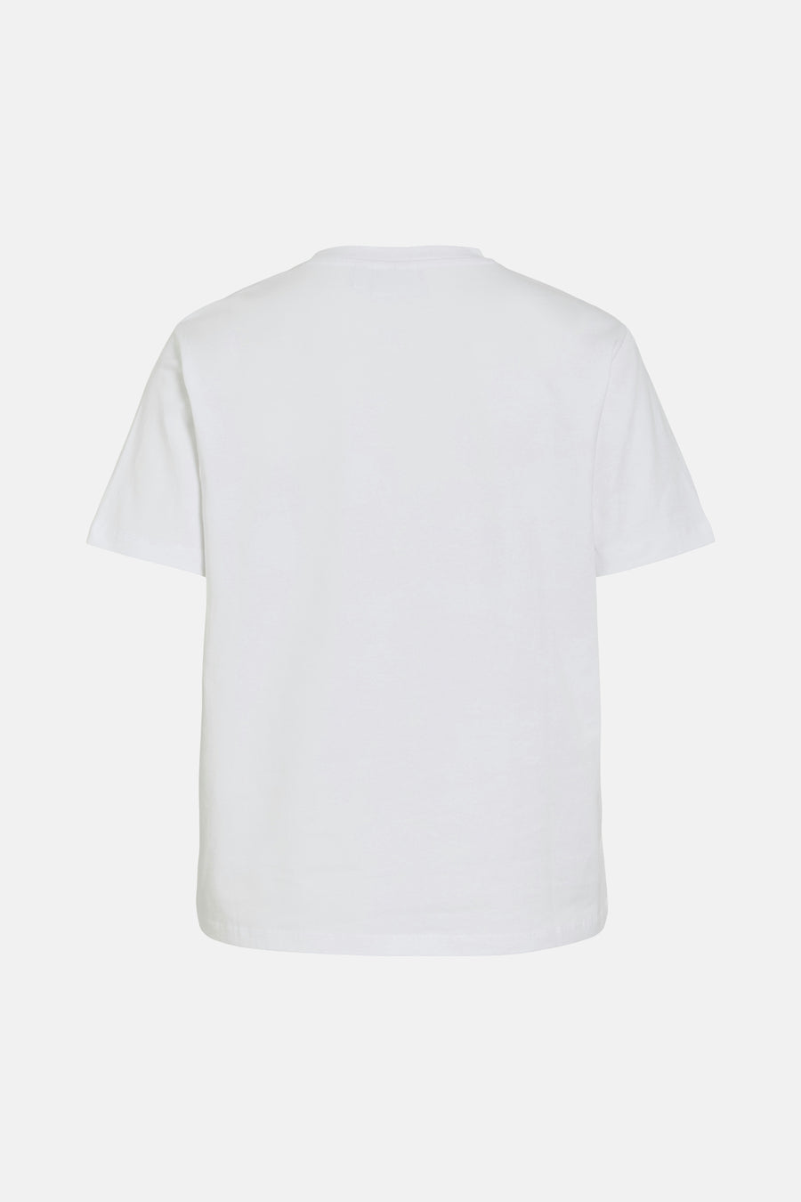 T-shirt blanc à manches courtes de VILA®, uni et sans autres détails, vu de l'arrière.