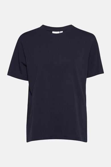 T-shirt bleu à manches courtes de VILA, dos uni, style décontracté.