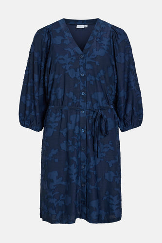 Kleedje met lange mouwen - blauw