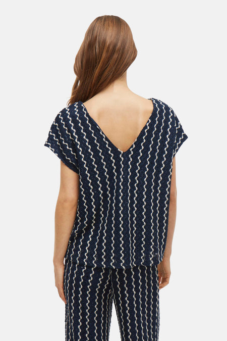 Blouse met korte mouwen - blauw