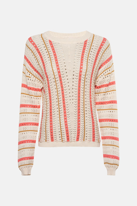Pull met ronde hals - multicolor