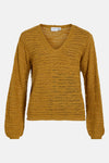VIPOCA V-NECK L/S STRUCTURE KNIT TOP