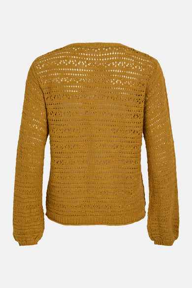 VIPOCA V-NECK L/S STRUCTURE KNIT TOP