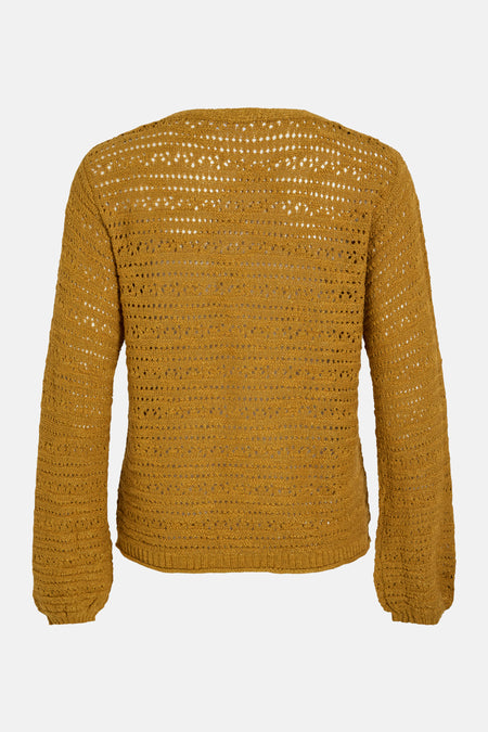 VIPOCA V-NECK L/S STRUCTURE KNIT TOP