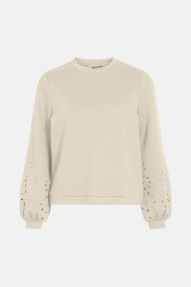 VISIFFEN EMB O-NECK L/S TOP/R