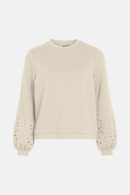 VISIFFEN EMB O-NECK L/S TOP/R