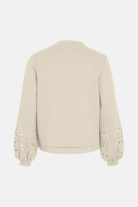 VISIFFEN EMB O-NECK L/S TOP/R