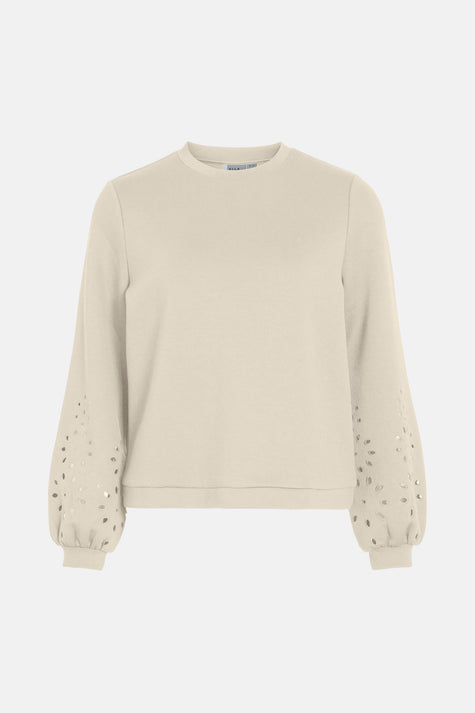 VISIFFEN EMB O-NECK L/S TOP/R