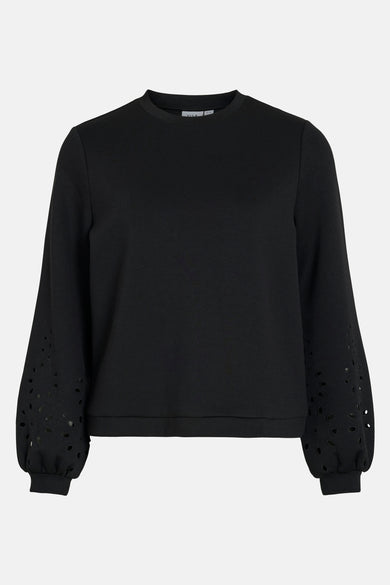 VISIFFEN EMB O-NECK L/S TOP/R