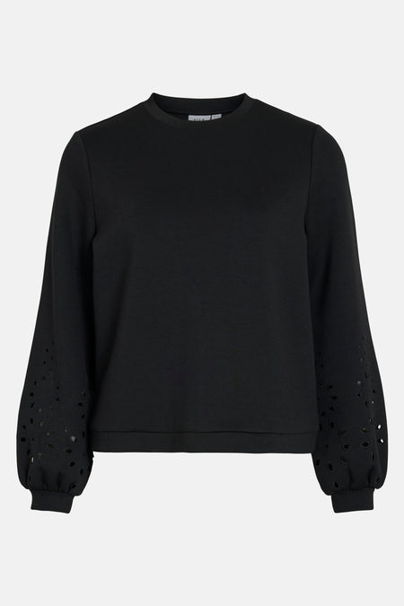 VISIFFEN EMB O-NECK L/S TOP/R