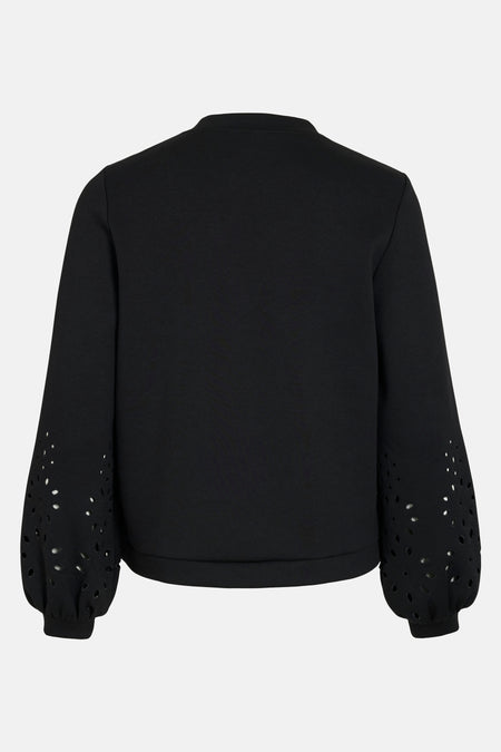 VISIFFEN EMB O-NECK L/S TOP/R