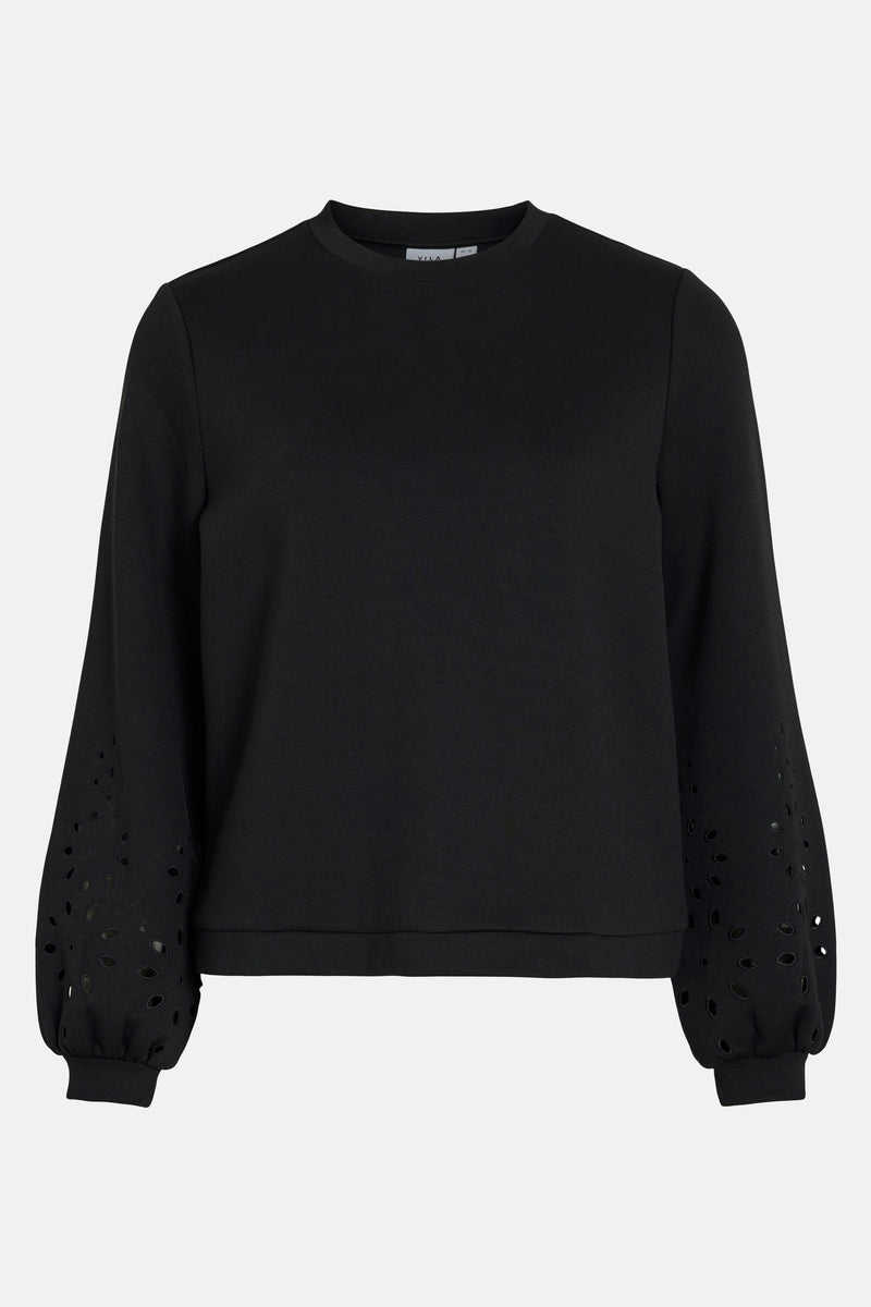 VISIFFEN EMB O-NECK L/S TOP/R