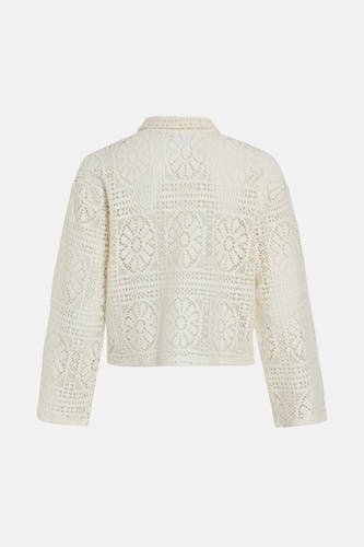 Chemise écru à manches longues de VILA®, avec un motif floral ouvert sur toute la surface.