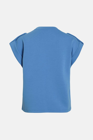 VISIFFI O-NECK CAP SLEEVE TOP/PB