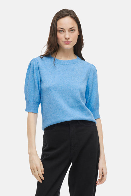 VIRIL 2/4 SLEEVE O-NECK KNIT TOP - NOOS