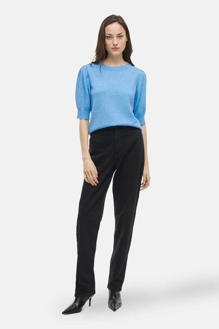 VIRIL 2/4 SLEEVE O-NECK KNIT TOP - NOOS