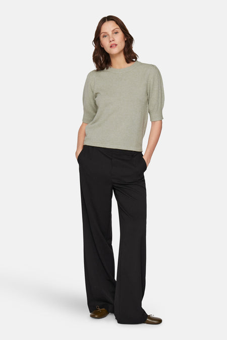 VIRIL 2/4 SLEEVE O-NECK KNIT TOP - NOOS