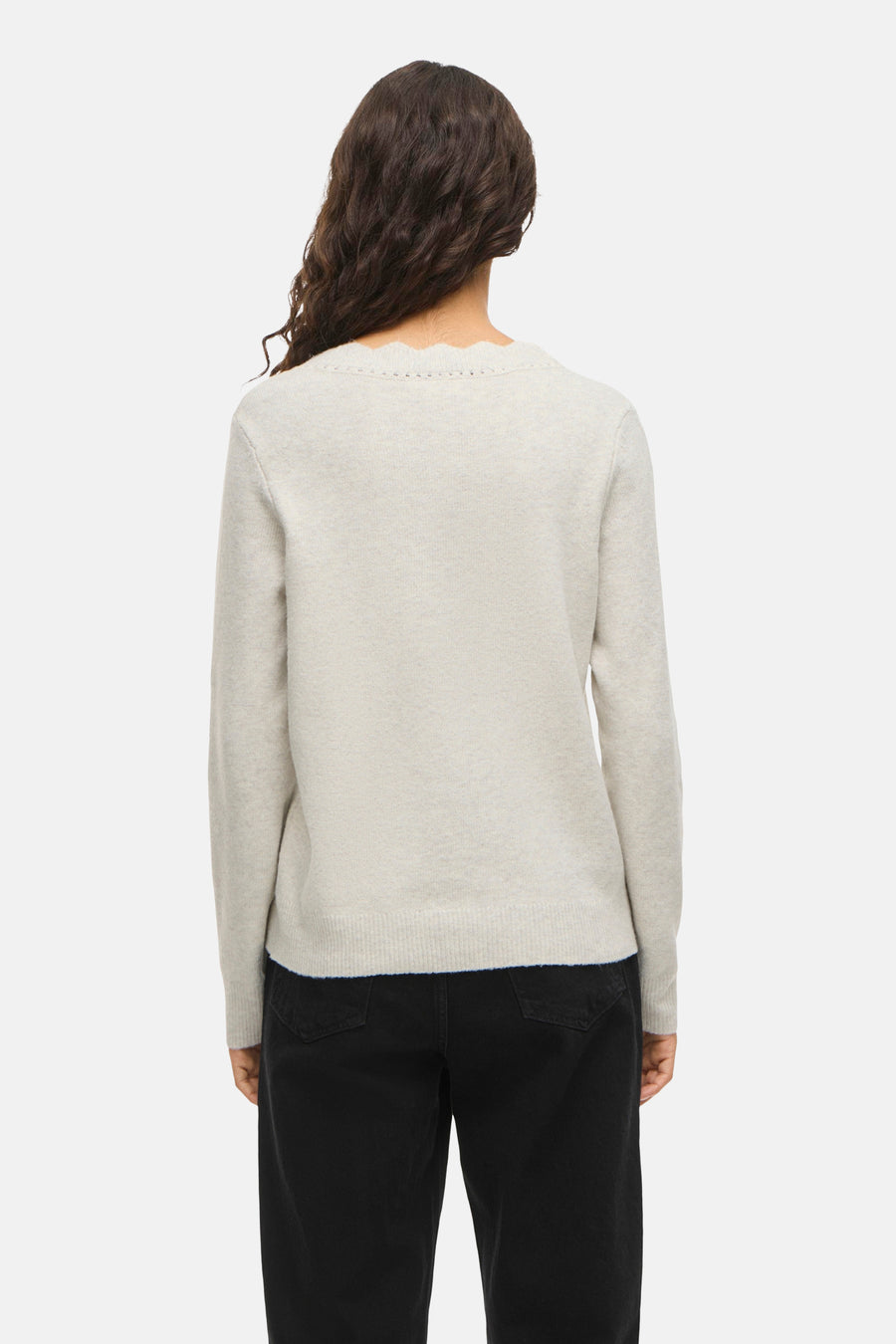 Pull met V-hals - beige - VILA® - 3