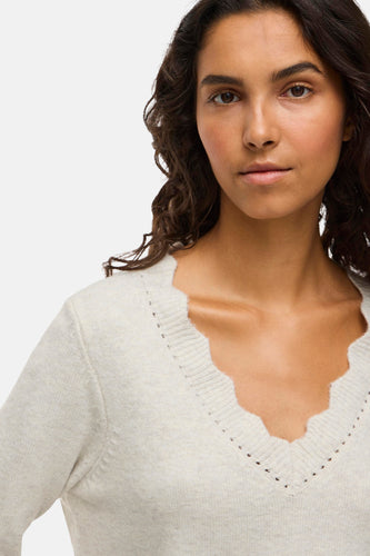 Pull met V-hals - beige - VILA® - 6