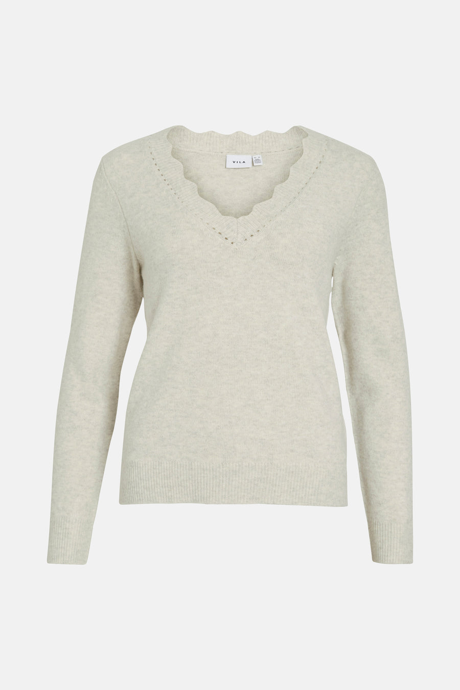 Pull met V-hals - beige - VILA® - 5