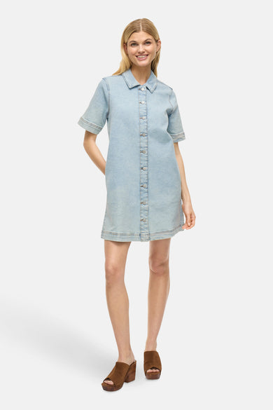 VISOL 2/4 SLEEVE BUTTON DRESS/R