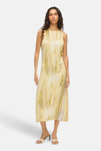Robe sans manches jaune de VILA®, avec un motif abstrait à l'aquarelle.