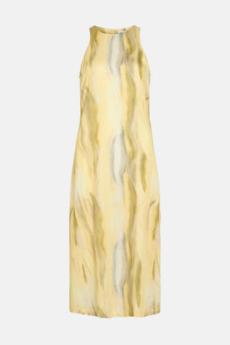 Jupe sans manches VILA®, avec une impression abstraite jaune et verte.
