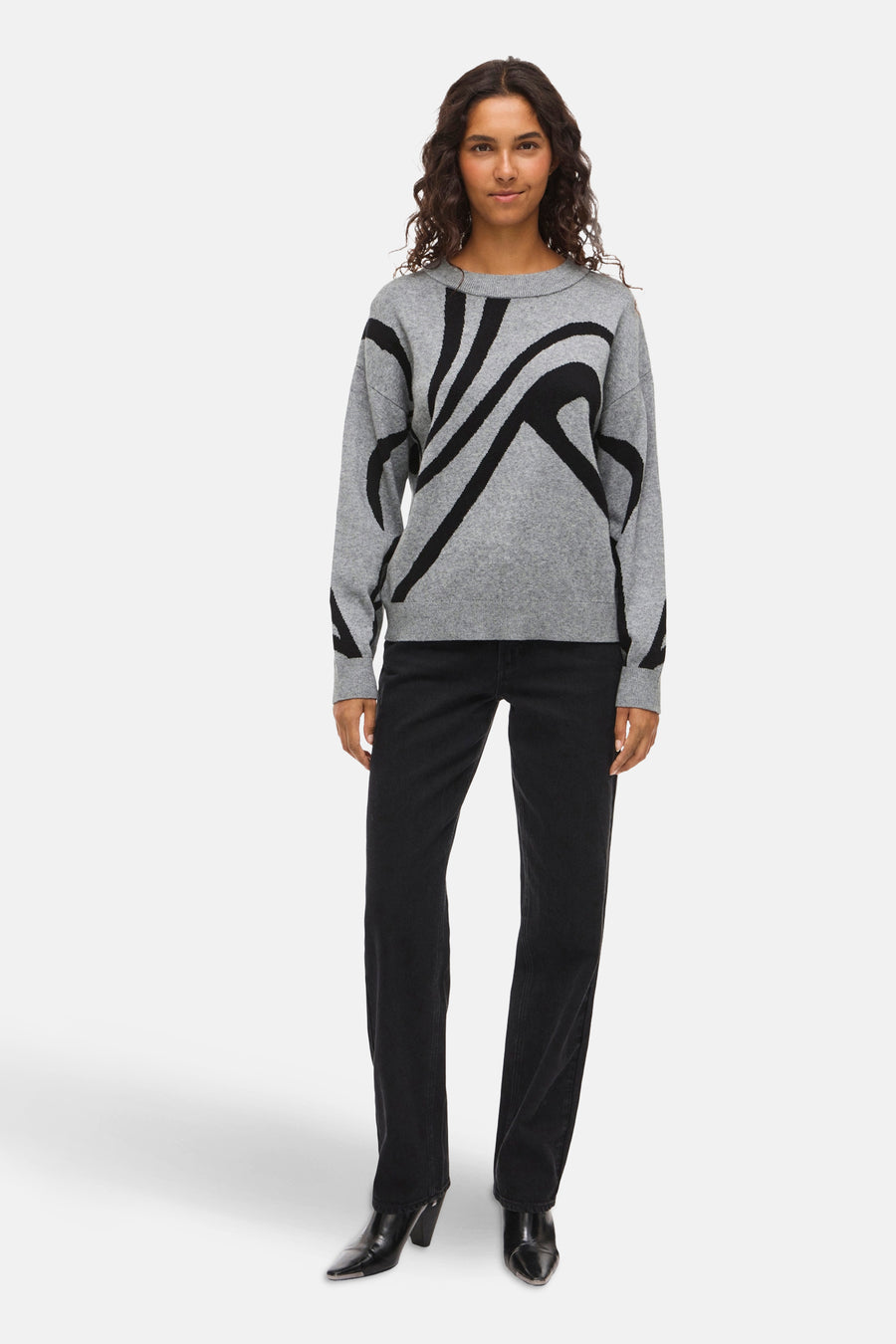 Pull à col rond - gris - VILA®