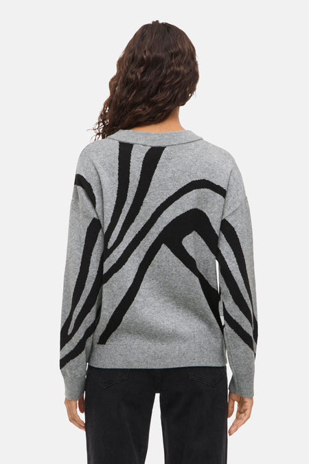 VITIF JACQUARD L/S KNIT TOP - NOOS